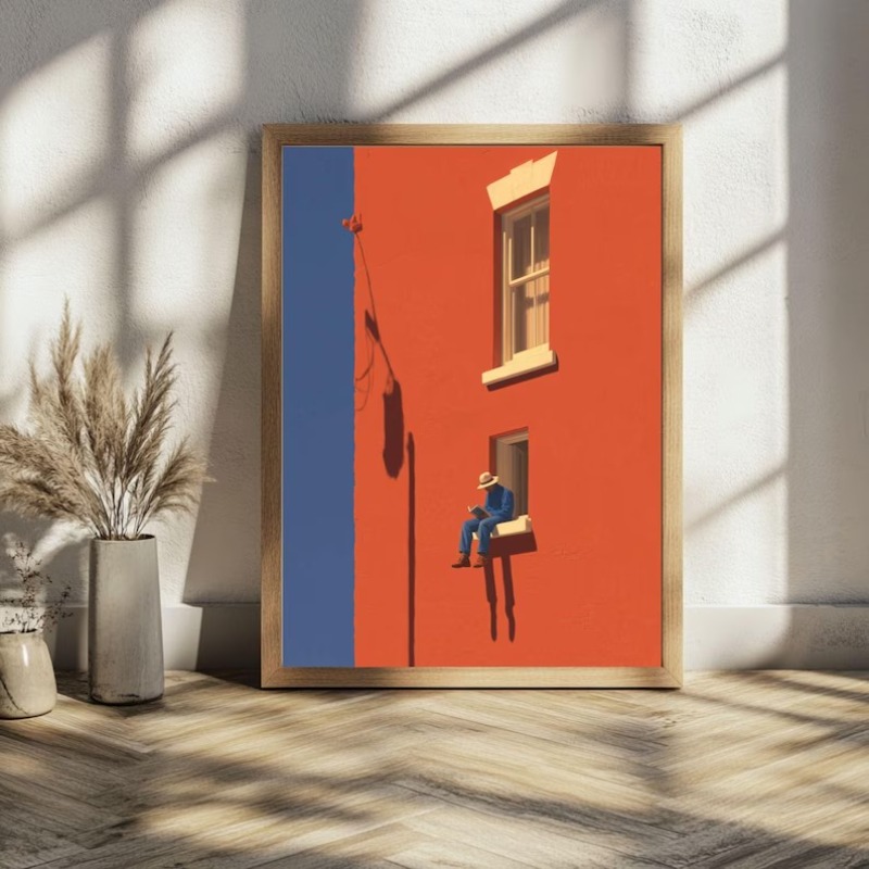 Interior Design House - Vintage Minimalist Abstract Warm Sunny Figure