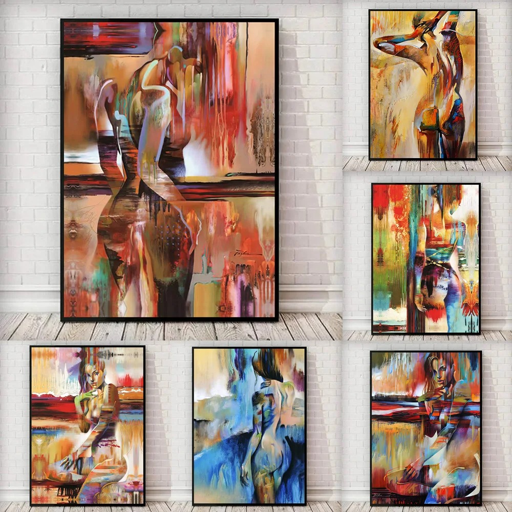 Interior Design Sketch - Abstract Oil Painting Female Sexy Body