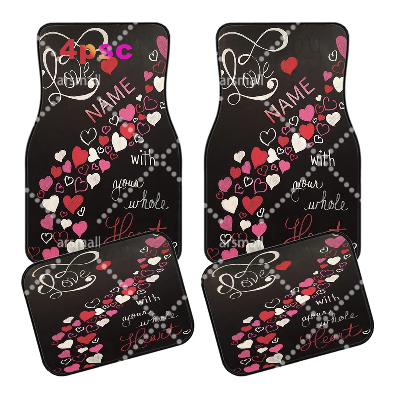 Interior Design Name - 4pcs Customizable Name Car Floor Mats