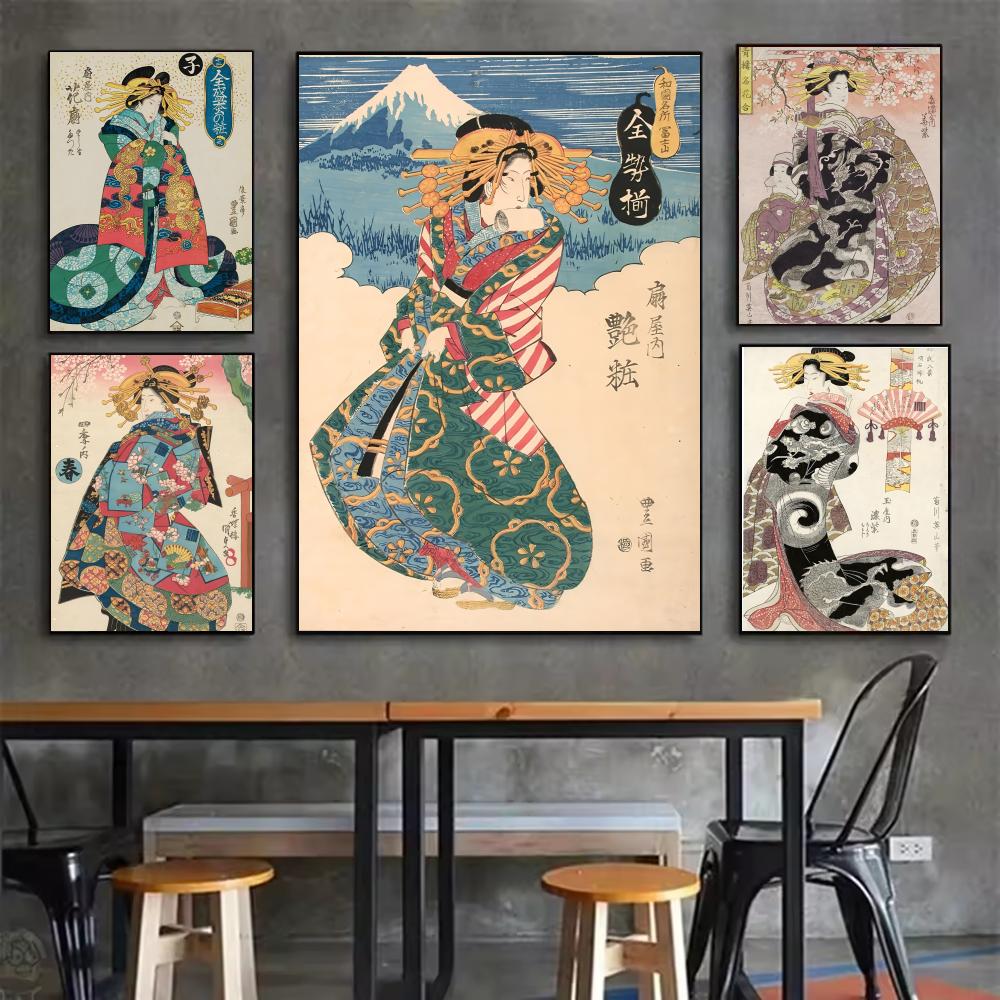 Retro Japanese geisha Poster M - đánh giá và giá Interior Design With Wallpaper