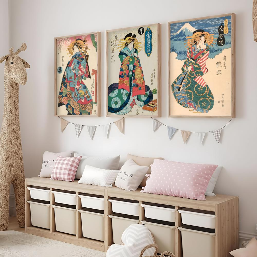 Retro Japanese geisha Poster M - đánh giá và giá Interior Design With Wallpaper