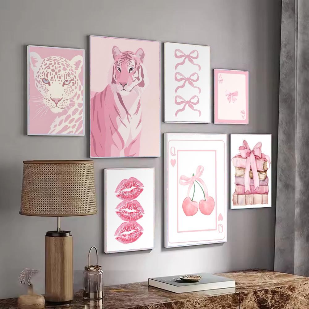 Pink pattern decoration Poster - đánh giá và giá Interior Design With Wallpaper