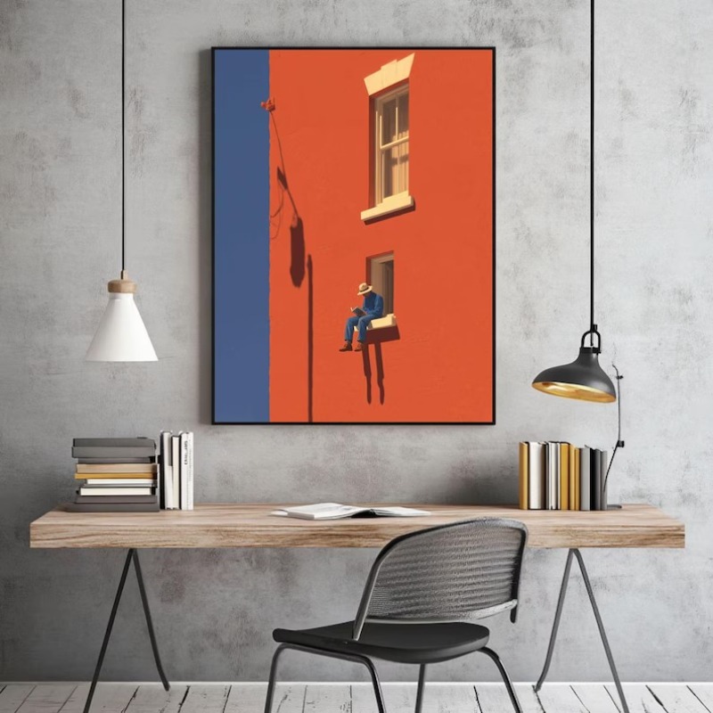 Vintage Minimalist Abstract Wa - đánh giá và giá Interior Design House