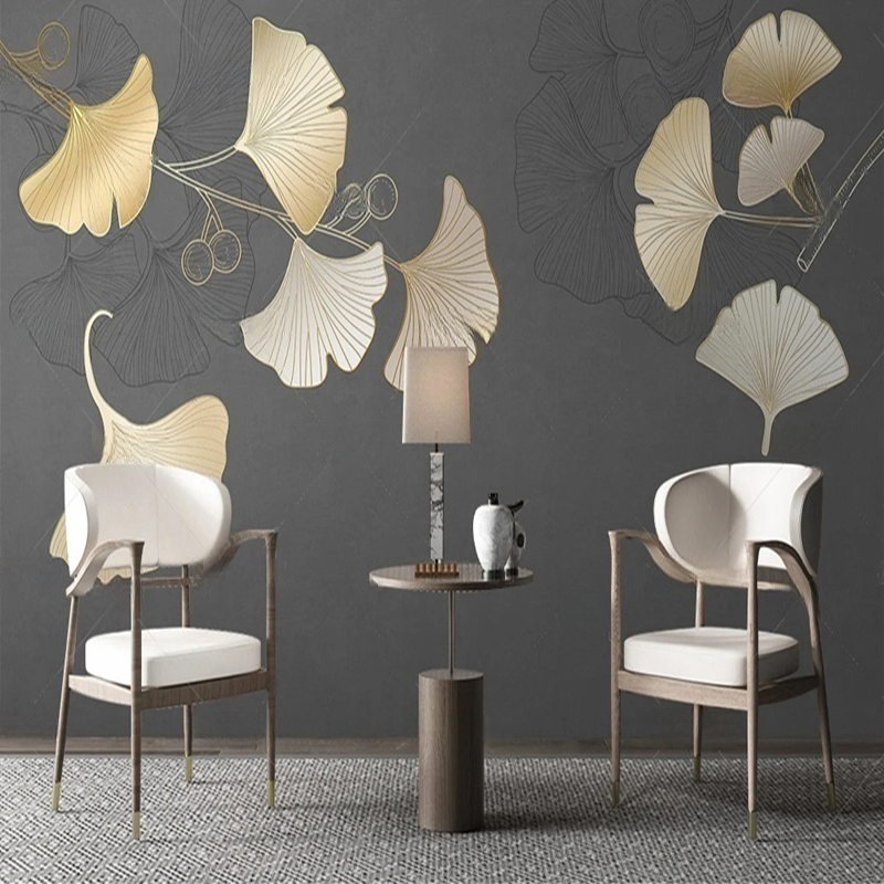 Custom Nordic Style Leaf Print - đánh giá và giá Interior Design With Wallpaper