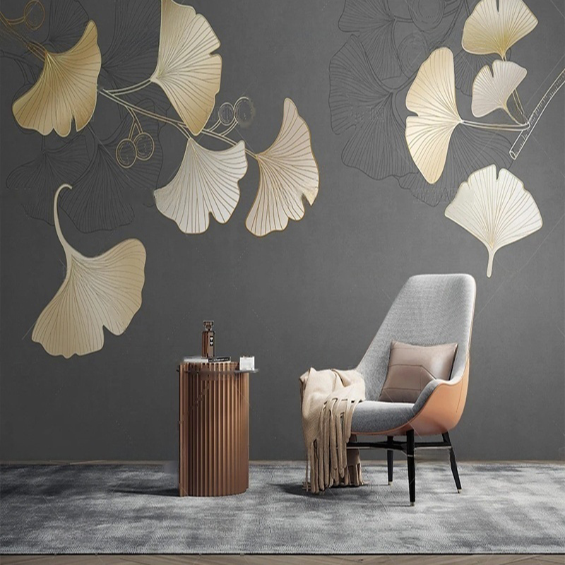 Custom Nordic Style Leaf Print - đánh giá và giá Interior Design With Wallpaper