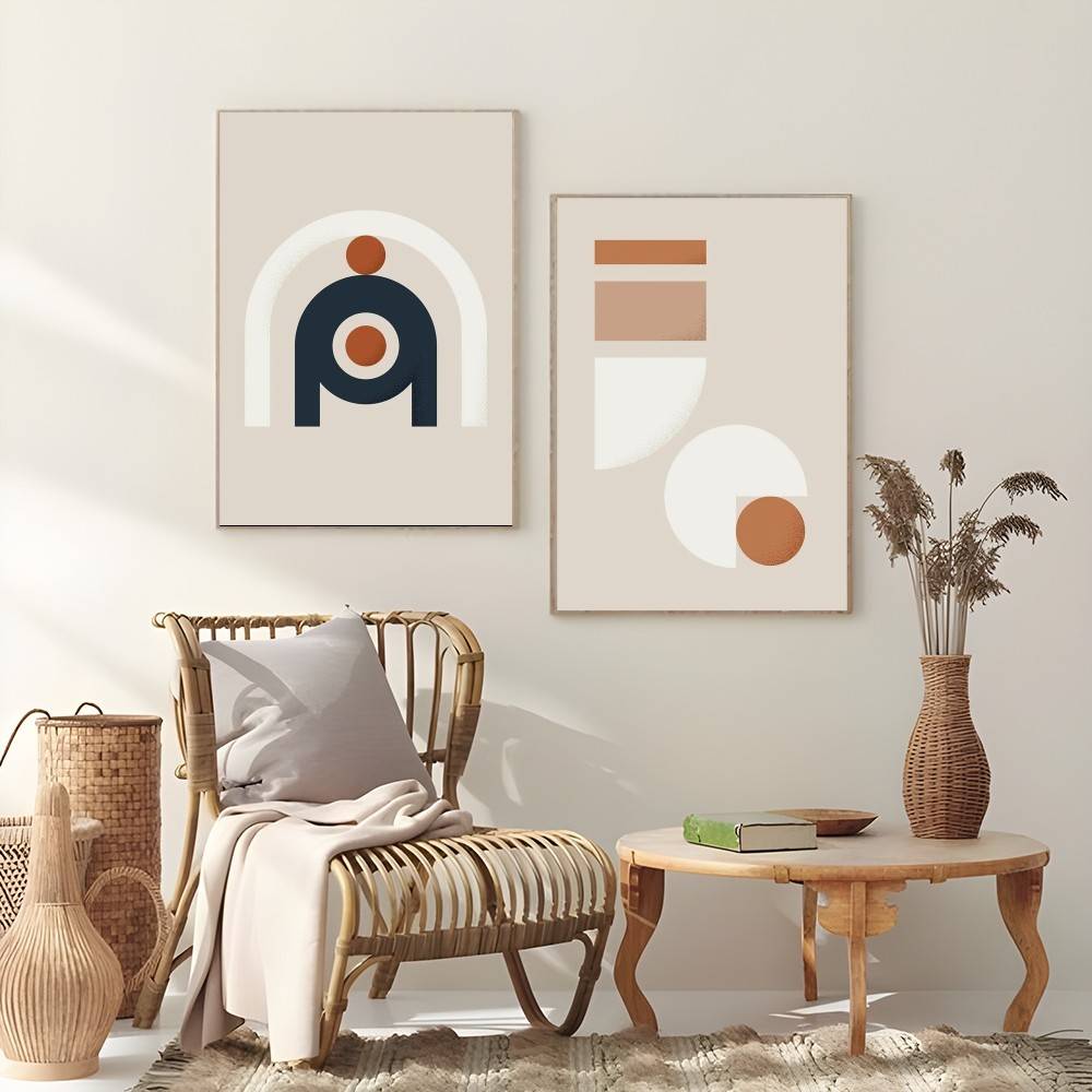 Warm Line Color Design Poster  - đánh giá và giá Interior Design With Wallpaper