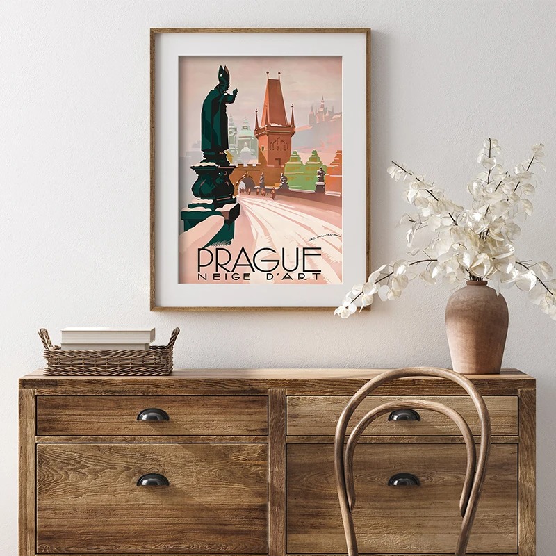 Travel Retro Poster Art Painti - đánh giá và giá Interior Design Sketch