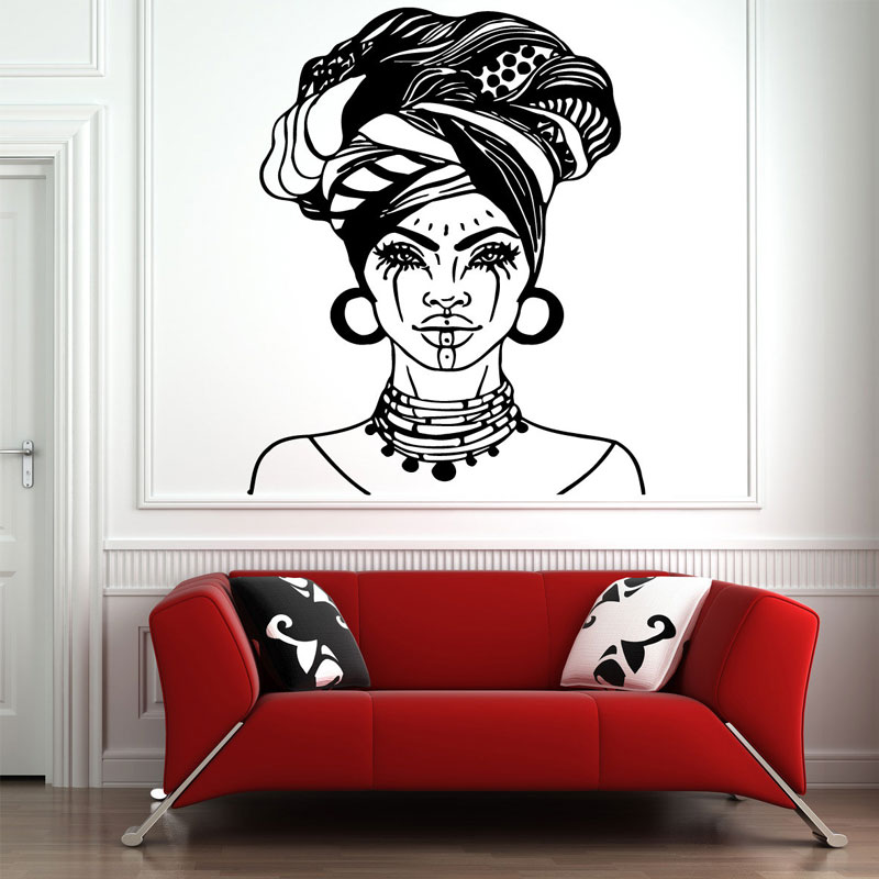 Beautiful African Woman Wall D - đánh giá và giá Interior Design With Wallpaper