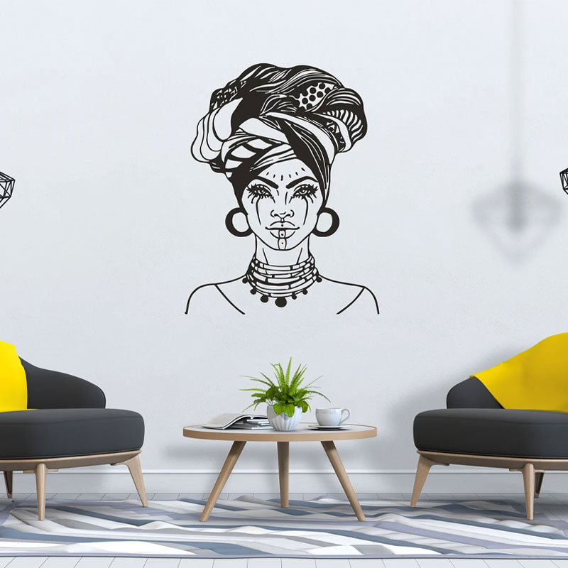 Beautiful African Woman Wall D - đánh giá và giá Interior Design With Wallpaper