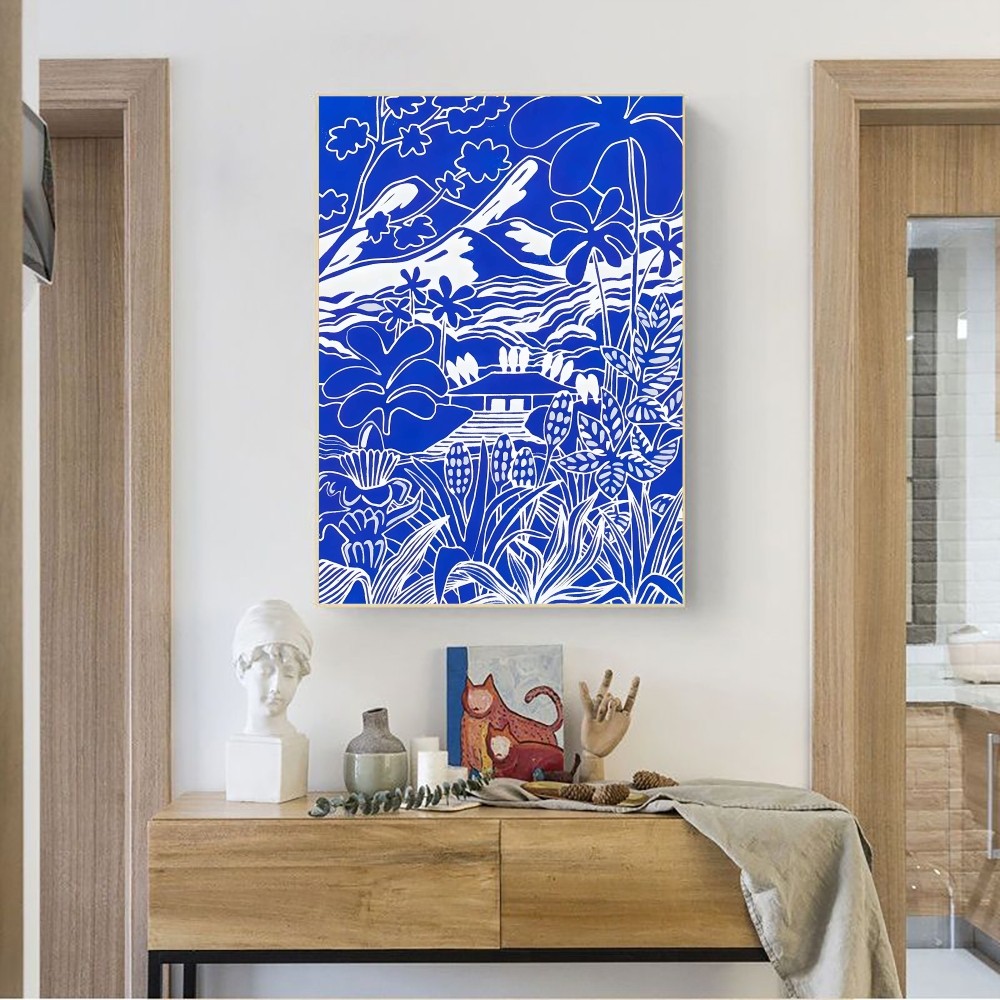 Abstract Klein Blue Simple Pos - đánh giá và giá Interior Design Sketch