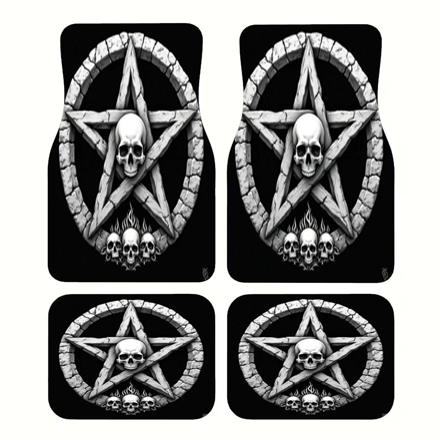 Car Floor Mats 4pcs, Skull & P - đánh giá và giá Interior Design Monochrome