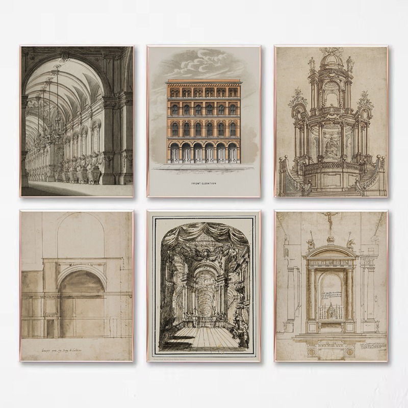 Vintage Drawing Sketch Geometr - đánh giá và giá Interior Design Sketch